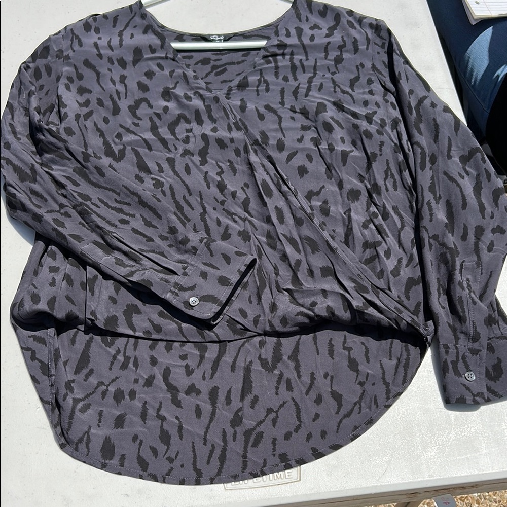 Rails Gray Long Sleeve Boxy Blouse